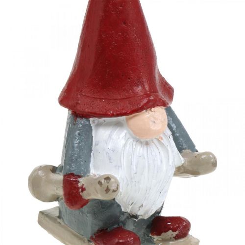 Floristik24 Motivlys julenisse, adventsdekorasjon, nisse med ski, pyntelys H12cm