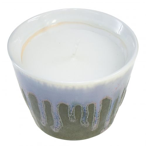 Citronella lys i potte keramikk vintage grønn Ø8,5cm