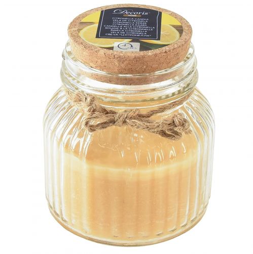Floristik24 Stearinlys Citronella duftlys glasslokk honning H11,5cm
