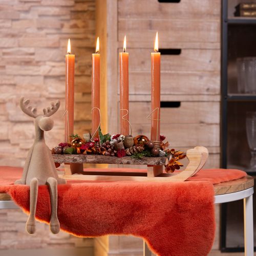 gjenstander Stearinlysdekorasjon adventstall 1-4 matt gull metall H10cm 4 stk