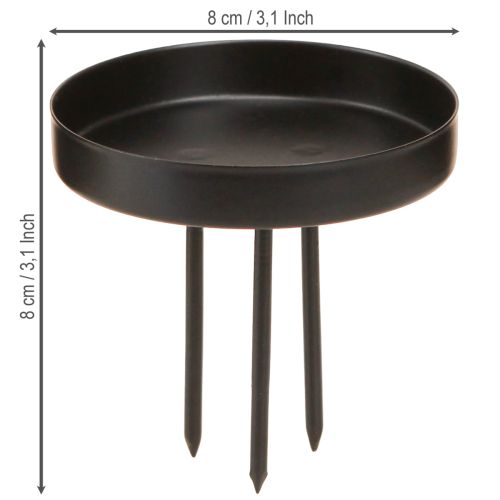 Floristik24 Lysestake adventskrans metall matt svart Ø8cm 4 stk