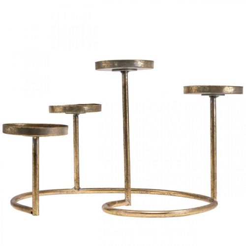 Floristik24 Lysestake Gylden telysholder Vintage 4-flamme Ø28cm