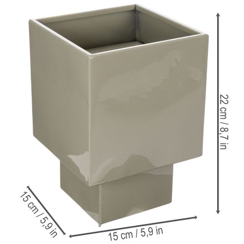 Grønn kubeplantekasse, 22 cm,