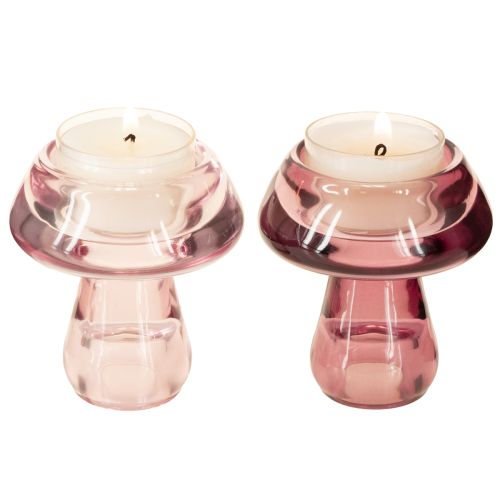 gjenstander Lysestake sopp telysholder glass bær Ø6,5 cm H7 cm 2 stk