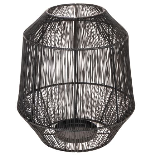 Svart lysestake, dekorativ lykt, trådkurv, Ø24 cm, H28 cm | Floristik24.no
