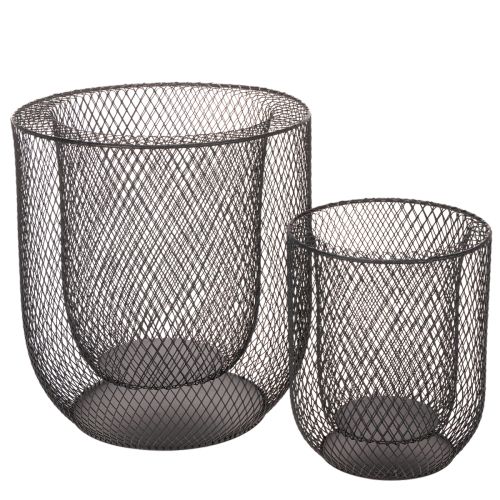 Svart metallkurvlysholder, Ø28,5/18 cm, sett med 2 kjøpe | Floristik24.no