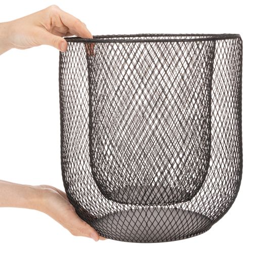 Svart metallkurvlysholder, Ø28,5/18 cm, sett med 2 | Floristik24.no