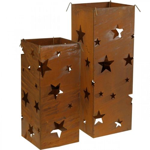 Floristik24 Lysestak julepatina dekorasjon H40/50cm sett med 2 stk