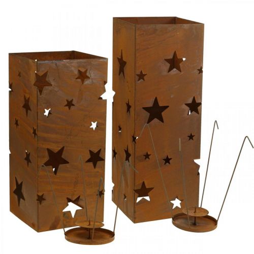 gjenstander Lysestak julepatina dekorasjon H40/50cm sett med 2 stk