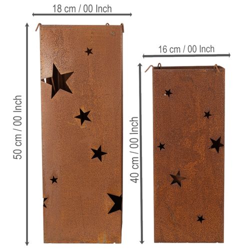 gjenstander Julelysestaker, rustikk utførelse, 40/50 cm høye, sett med 2