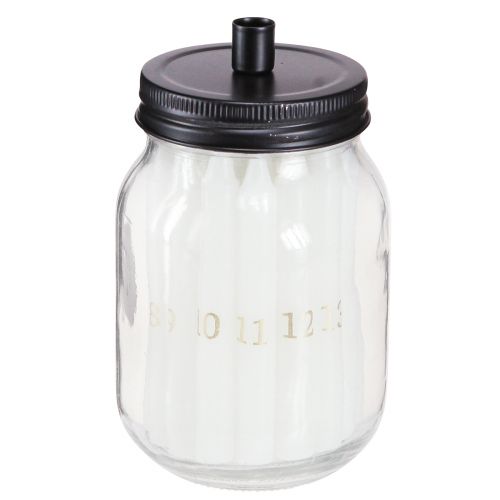 gjenstander Lysholder på glass med 24 lys adventskalender H14,5cm