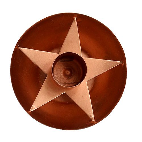 Floristik24 Lysestake for konisk lys kobber Ø8cm H5cm