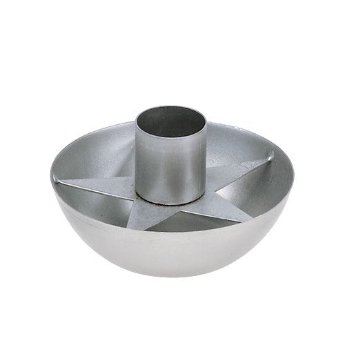 Floristik24 Lysestake for konisk lys sølv Ø8cm H5cm