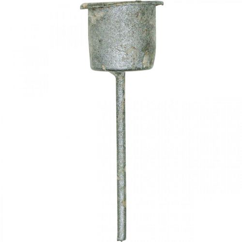 Floristik24 Plug-in lysestake Shabby Chic grå Ø3cm H8,5cm 8 stk