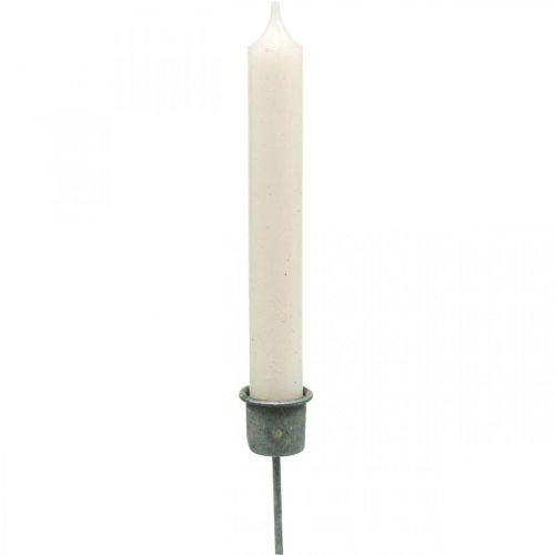gjenstander Plug-in lysestaker Shabby Chic grå Ø3cm H8,5cm 8stk