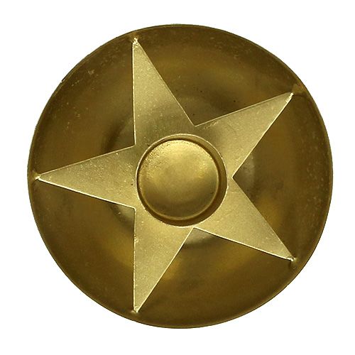 Floristik24 Lysestake til koniske lys gull Ø8cm H5cm