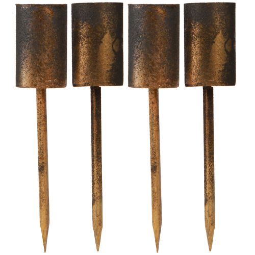 Floristik24 Lysholder for pinnelys Ø28mm pinne antikk gull 4stk