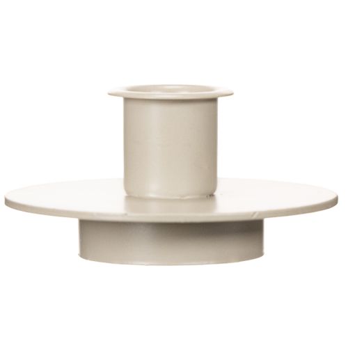 Metalllysestake i matt beige, liten lysestake for spisslys, 8 cm, 3 stk. | Floristik24.no