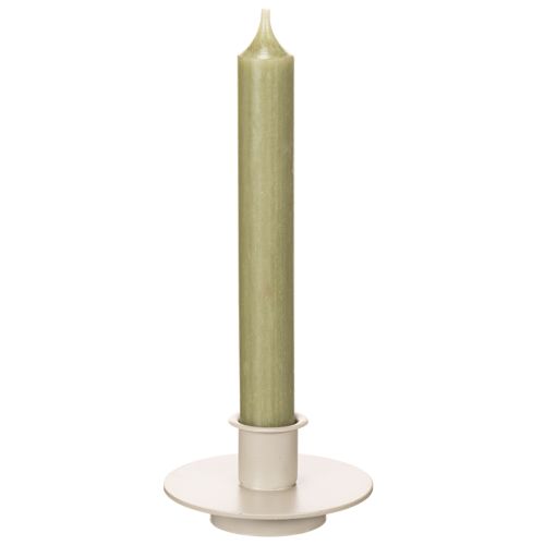 Metalllysestake i matt beige, liten lysestake for spisslys, 8 cm, 3 stk. | Floristik24.no
