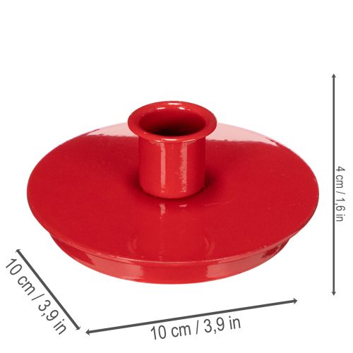 Kompakte røde metalllysestaker for 10 cm spisslys, 2 stk. | Floristik24.no