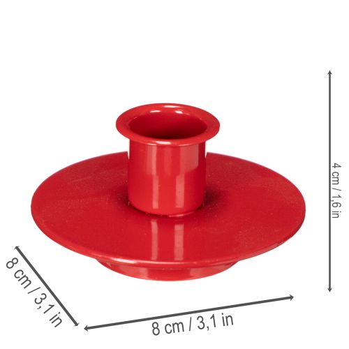 Små røde lysholdere for 8 cm koniske lys, 3 stk. | Floristik24.no