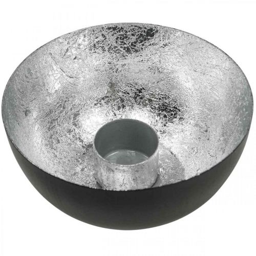 gjenstander Lysestake sort sølv julepynt Ø13cm H6,5cm