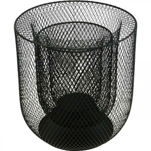 gjenstander Lysestake svart metalltrådkurv Ø28,5/18cm sett med 2 stk