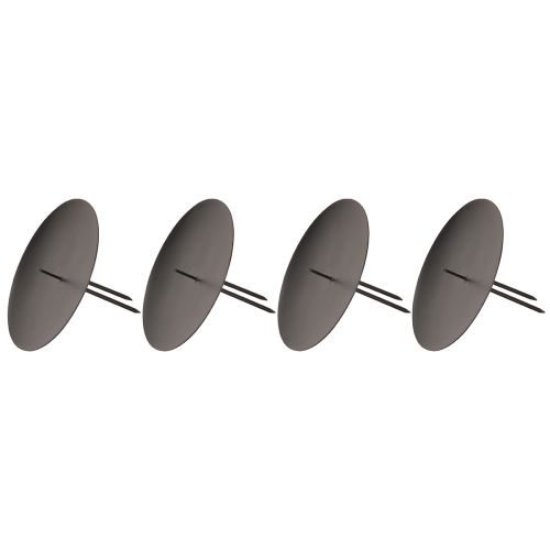 gjenstander Plug-in lysestake metall sort Ø9cm 4 stk