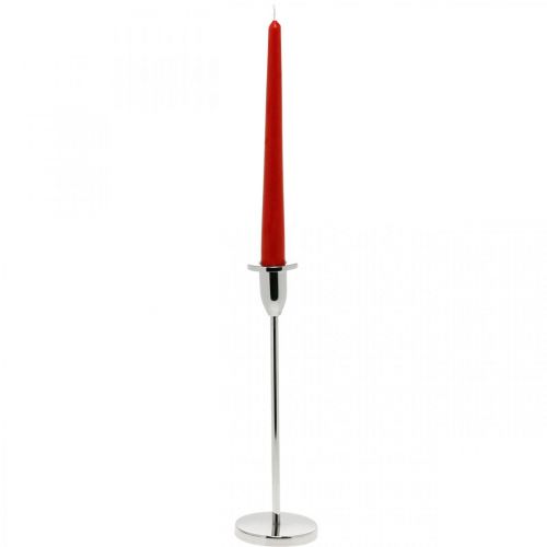 Floristik24 Lysestake sølvmetall dekorasjon lysestake moderne H26cm