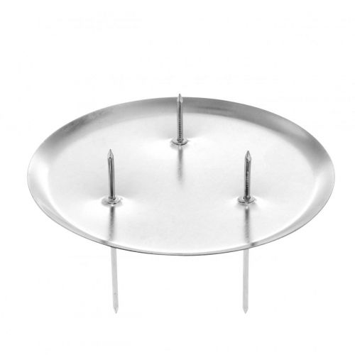 Floristik24 Lysholder til adventskrans, jul, lyspynt til pinne sølv Ø10cm 4stk