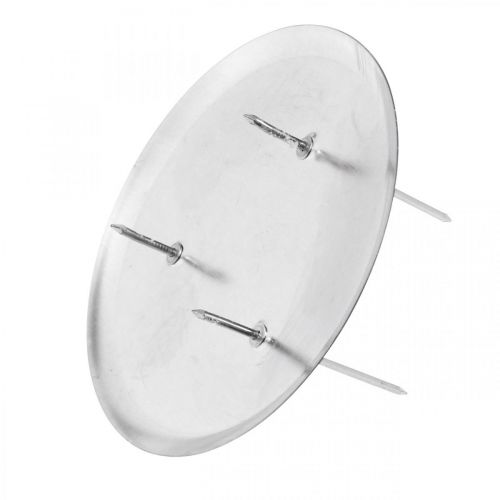 Floristik24 Lysholder til adventskrans, jul, lyspynt til pinne sølv Ø10cm 4stk