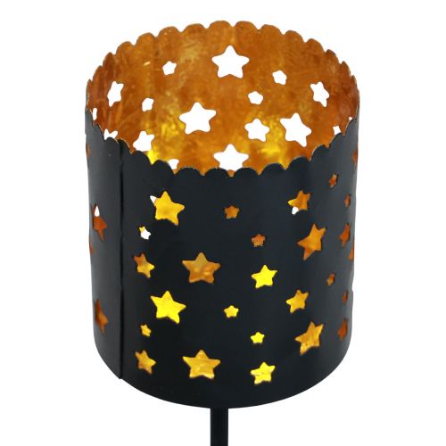 Floristik24 Lysholder adventskrans for å stikke sort gull Ø6cm 4stk