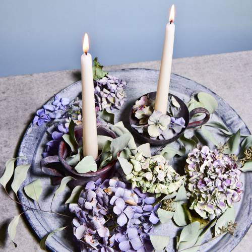 Floristik24 Lysestake krus antikk look Ø9cm H8cm