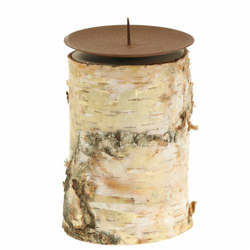 Lysestake bjørk Ø8cm H14cm