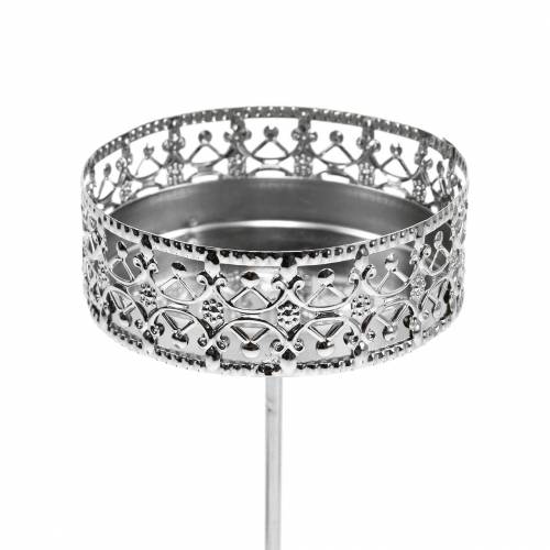 gjenstander Blomsterlysholdere for plugging av sølv Ø7,4cm H12,5cm antikk look 4 stk.