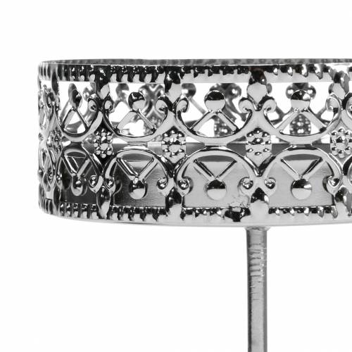 gjenstander Blomsterlysholdere for plugging av sølv Ø7,4cm H12,5cm antikk look 4 stk.