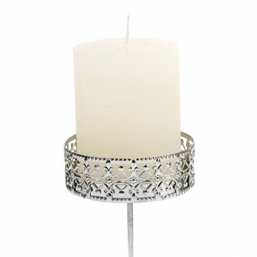 gjenstander Blomsterlysholdere for plugging av sølv Ø7,4cm H12,5cm antikk look 4 stk.