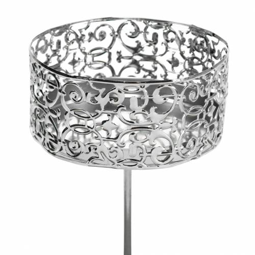 gjenstander Blomsterlysholdere for plugging i sølv Ø8,8cm H13,7cm 4 stk antikk look