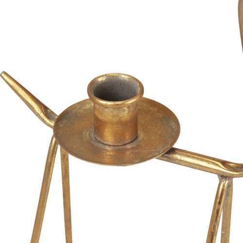 Floristik24 Lysholder dekorativ lysestake av metall hjort H38,5cm