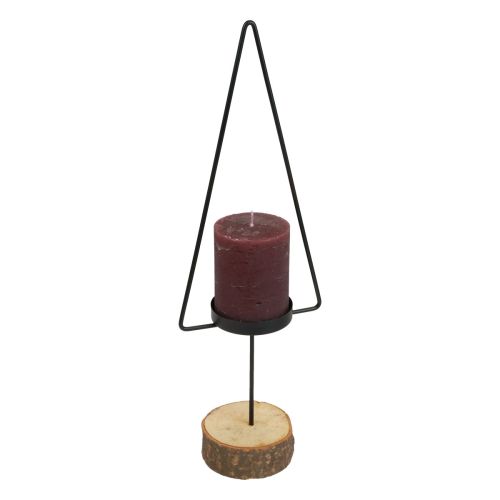 Floristik24 Lysestak jul, telysholder metall sort 37cm