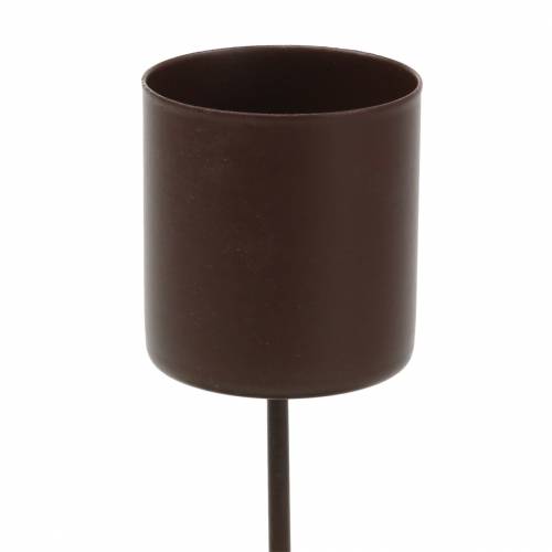 Floristik24 Lysestake for pinnelys brun Ø3,7cm H14cm 4stk