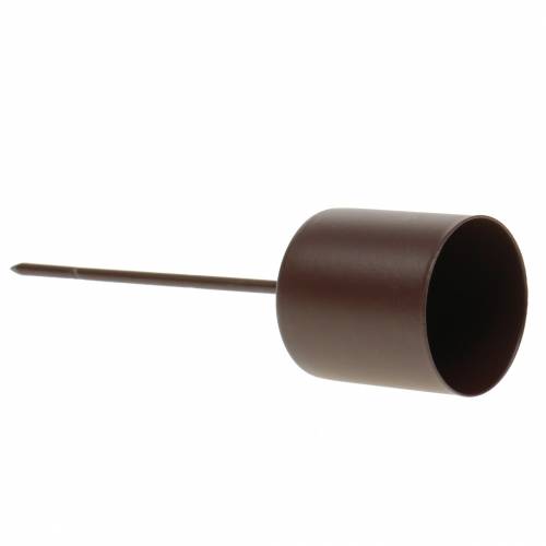 Floristik24 Lysestake for pinnelys brun Ø3,7cm H14cm 4stk
