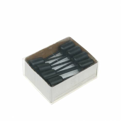 Floristik24 Lysholder liten sort H7cm Ø12,5mm 8 stk
