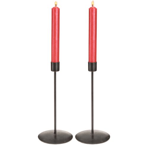 gjenstander Lysestake antikk brun H21,5 cm 2 stk