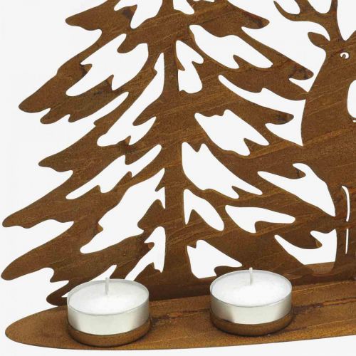 Floristik24 Lysestake vindusdekor hjort i skogen rustdekor 50×40cm