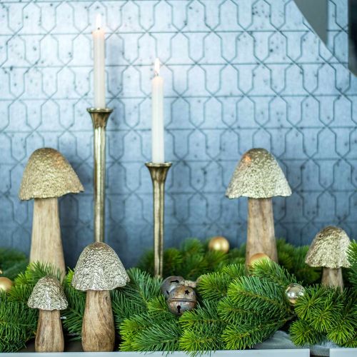 Floristik24 Lysestake antikk gull Ø9,5cm H29,5cm