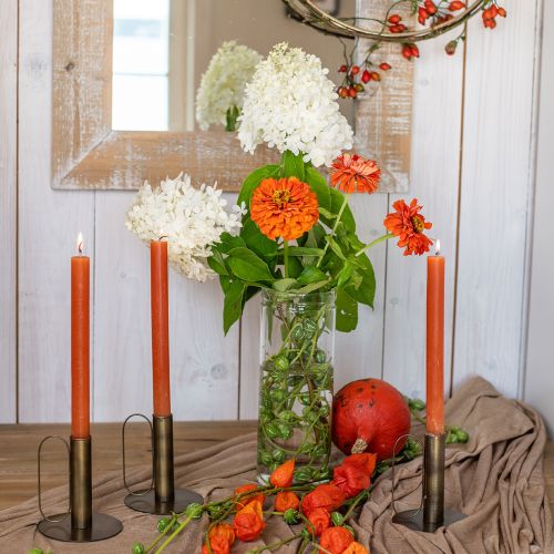 Floristik24 Lysestake metall lysestake messing utseende Ø10cm