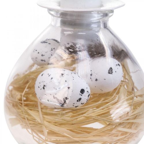 Floristik24 Lysestak Hvit Lysestake Glass Påskepynt H11cm