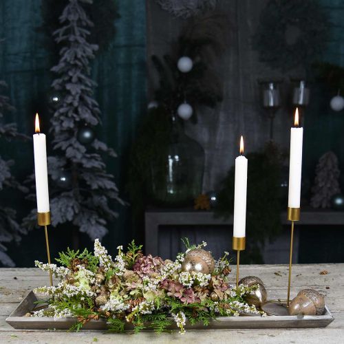 Floristik24 Lysestak gull metall dekorativ pinne lysestake Ø10cm H20cm