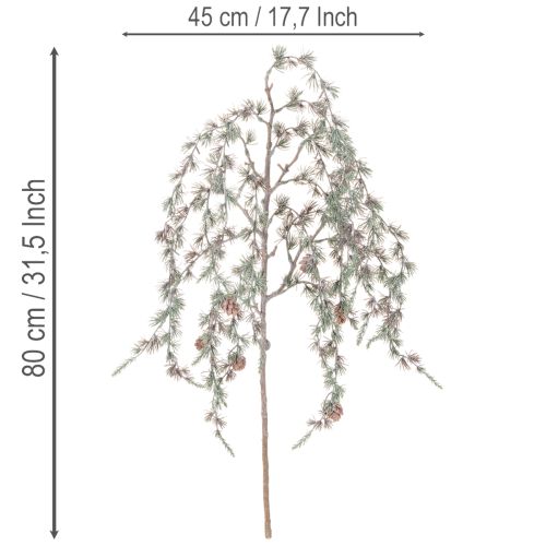 Kunstig furugren med kongler, dekorativ furugren, kunstig, 80 cm, 3 stk. | Floristik24.no